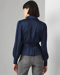 Satin Wrap Blouse