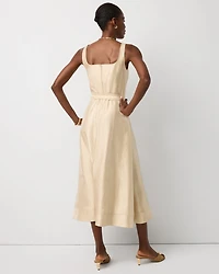 Fit + Flare Notch Neck Midi Dress