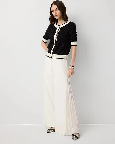 Chiffon Inset Ultra Wide Leg Pant