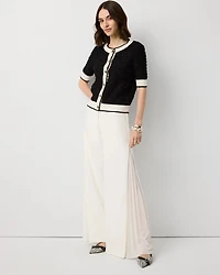 Chiffon Inset Ultra Wide Leg Pant