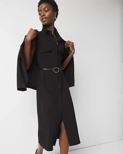 Belted Midi Shirt Dress