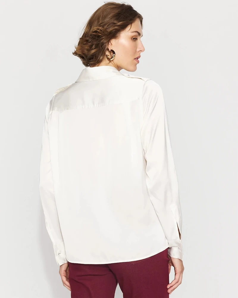 Relaxed Utility Satin Shirt