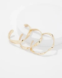 3-Pack Gold Twisted Bangles