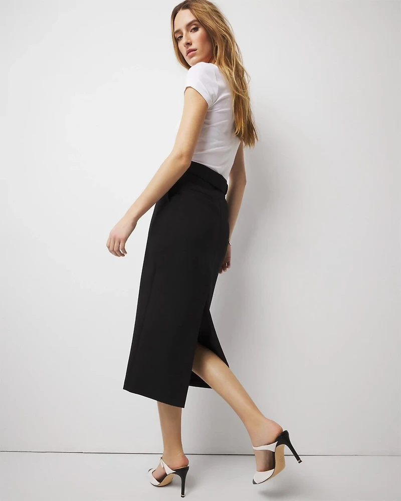 Petite Belted Trouser Skirt