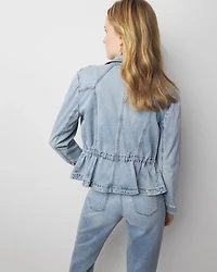 Petite Cinched-Waist Denim Jacket