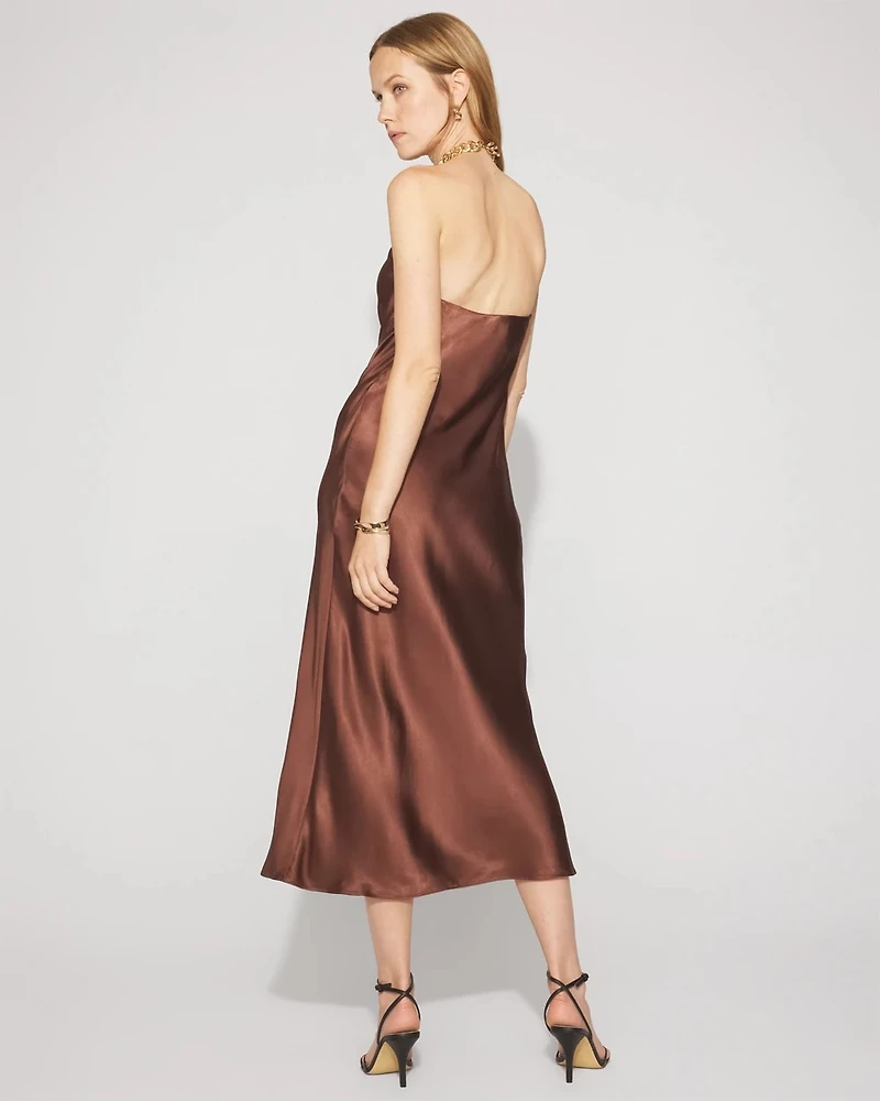 Petite Chain Detail Satin Slip Dress