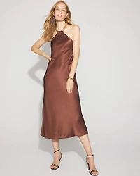 Chain Detail Satin Slip Dress