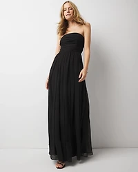 Strapless Chiffon Maxi Dress
