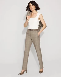 High-Rise Plaid Zoey Straight Pant