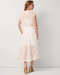 V-neck Tie-Waist Midi Dress