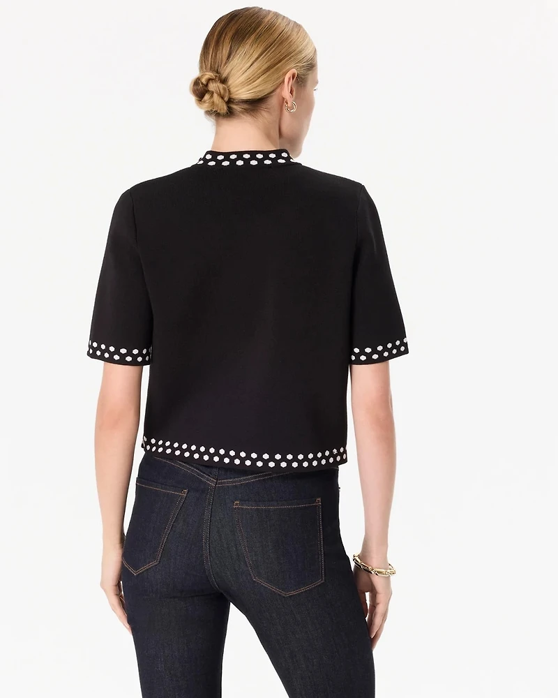 Short Sleeve Knit Cardigan