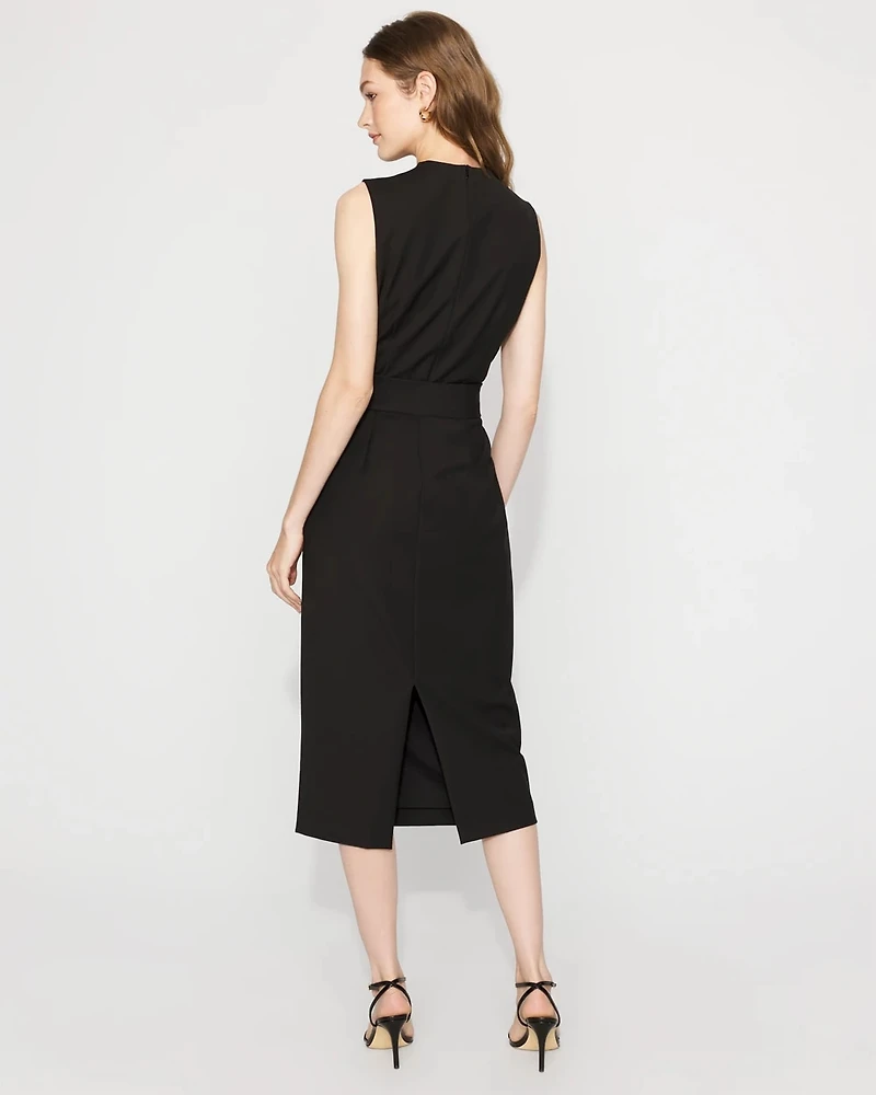 Petite Sleeveless Belted Sheath Dress