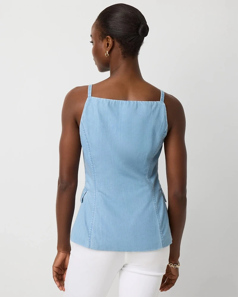 Featherweight Denim Longline Vest