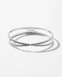 Silver Criss-Cross Hinge Bracelet