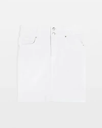 Braided Waist Denim A-Line Miniskirt