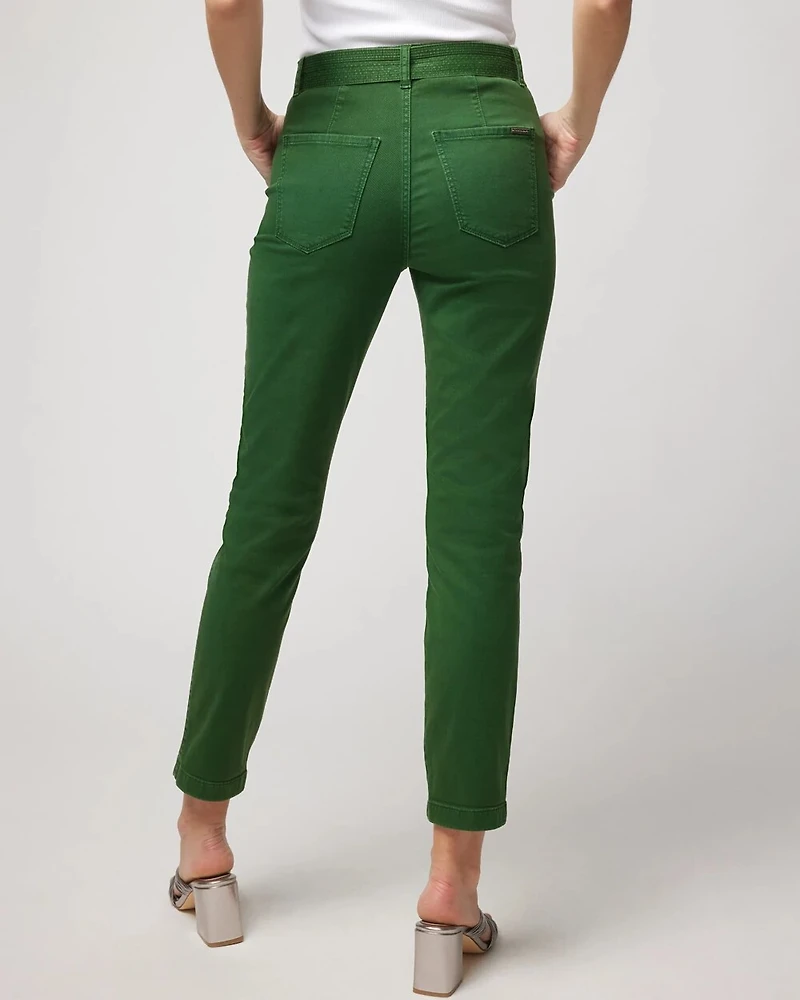 Pret High-Rise Belted Straight Cropped Pant
