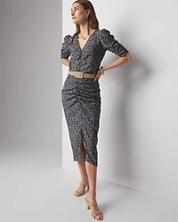 Petite 3/4 Sleeve Ruched Blouse