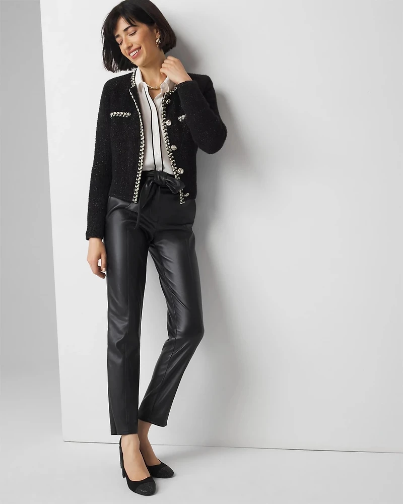 Black and White Tweed Sweater Jacket