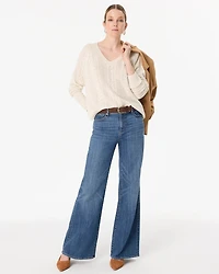 Pointelle V-neck Pullover