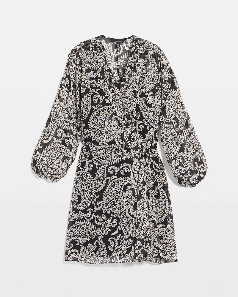 Petite Chiffon Surplice Mini Dress