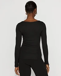 WHBM FORME™ Ribbed Stretch Metallic Long-Sleeve Tee
