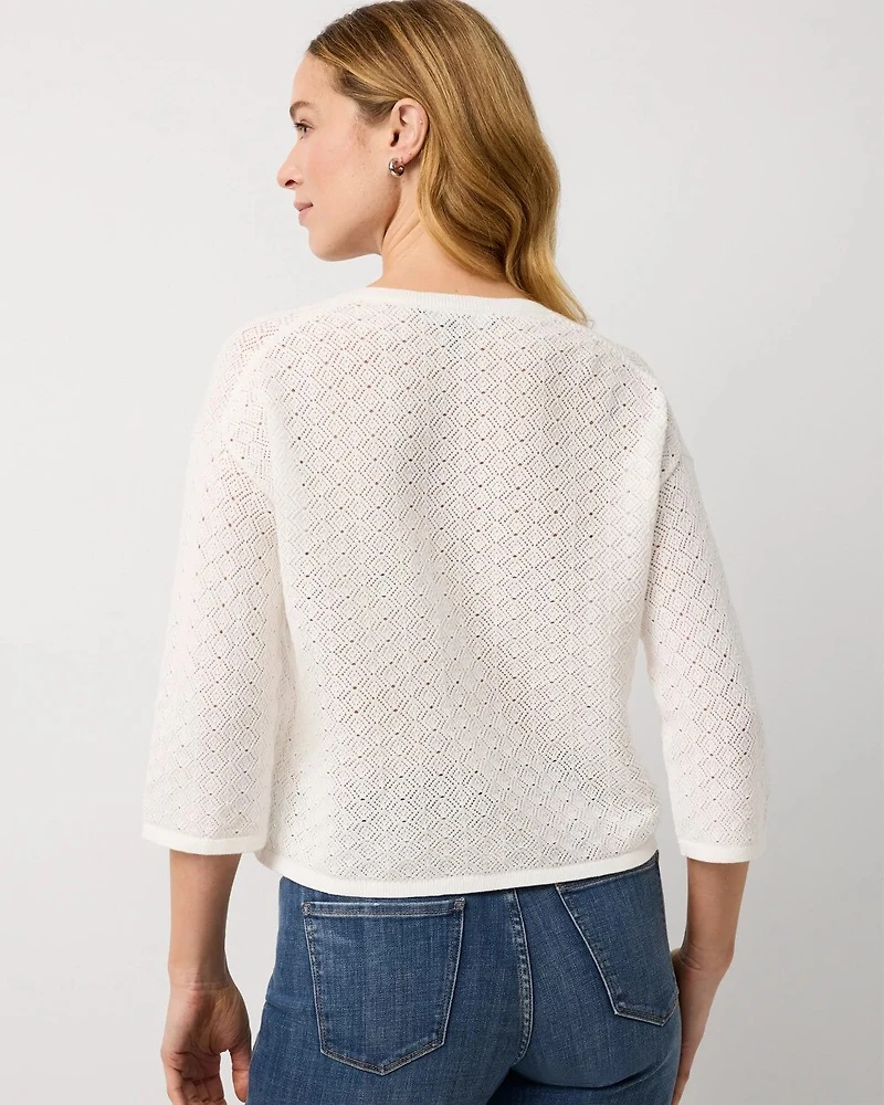 Lace-Up Notch Neck Pullover