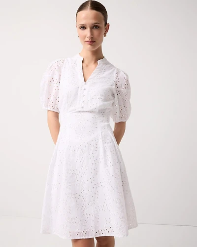 Eyelet Cotton Mini Dress