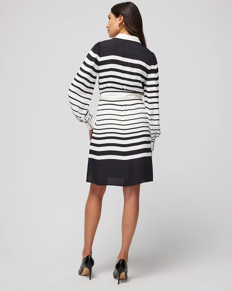 Long-Sleeve Collared Shirt Dress
