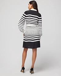 Long-Sleeve Collared Shirt Dress