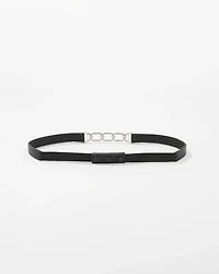 Silver Chain + Faux Leather Stretch Belt