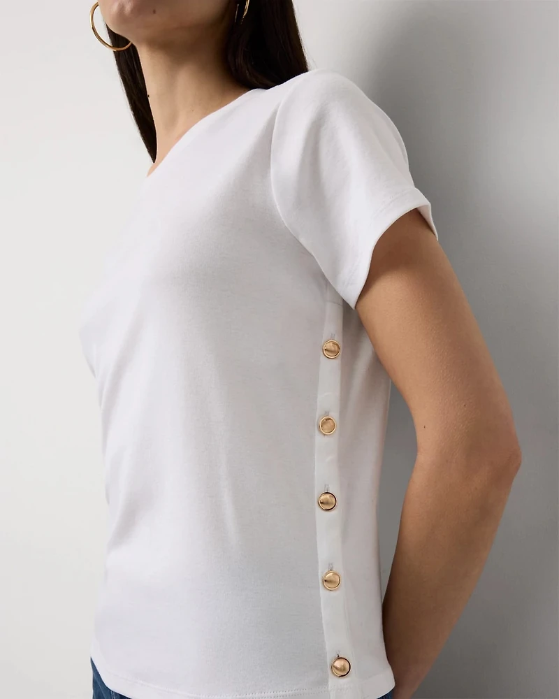 Side Button Tee