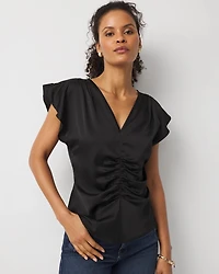 Ruched Satin Shell