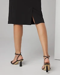 Sleeveless Cross-Front Sheath Dress