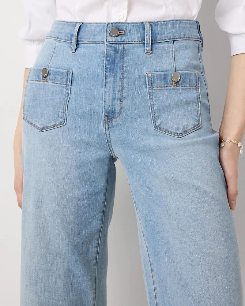 Cuffed High-Rise Wide Leg Crop Jean