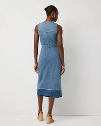 Belted Denim Midi Dress