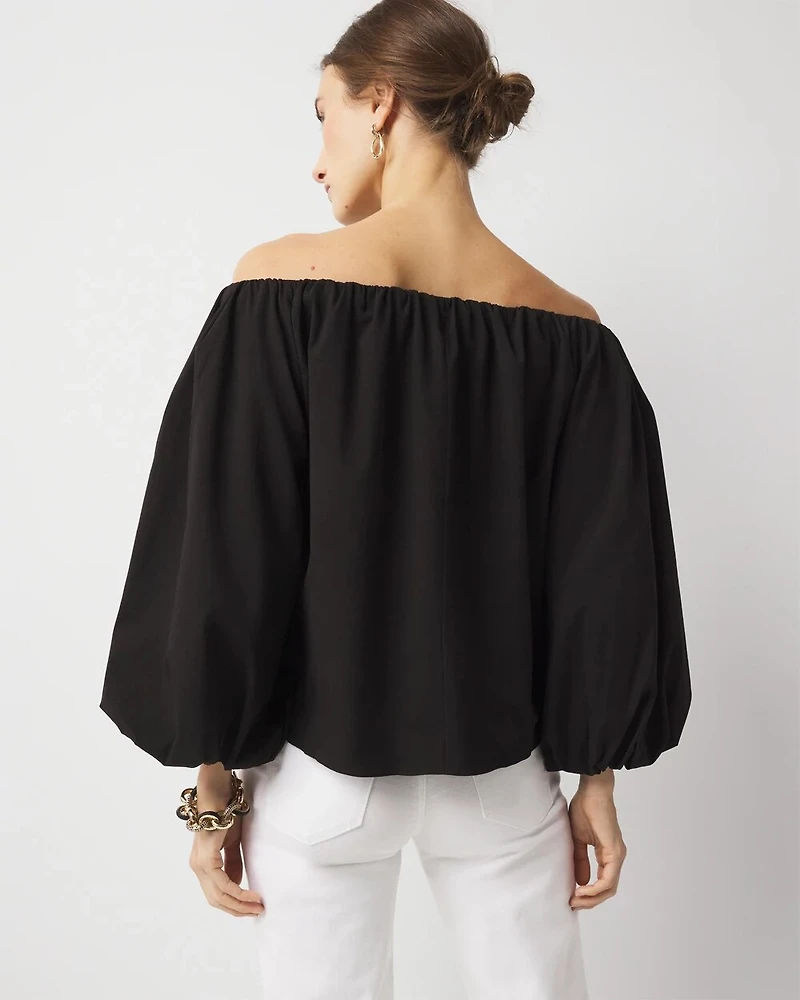 Off-the-Shoulder Drama Sleeve Blouse