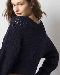 Chunky Knit Dolman Pullover Sweater