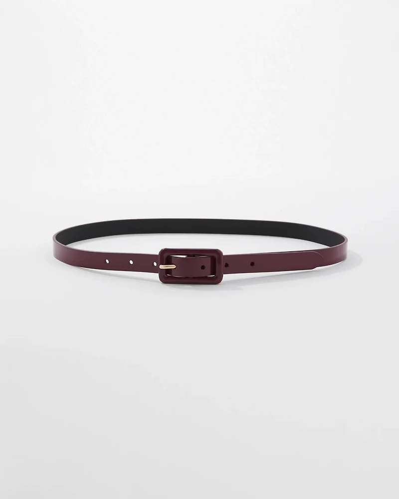 Faux Leather Skinny Belt