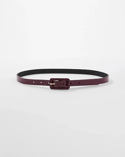 Faux Leather Skinny Belt