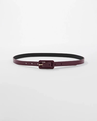 Faux Leather Skinny Belt