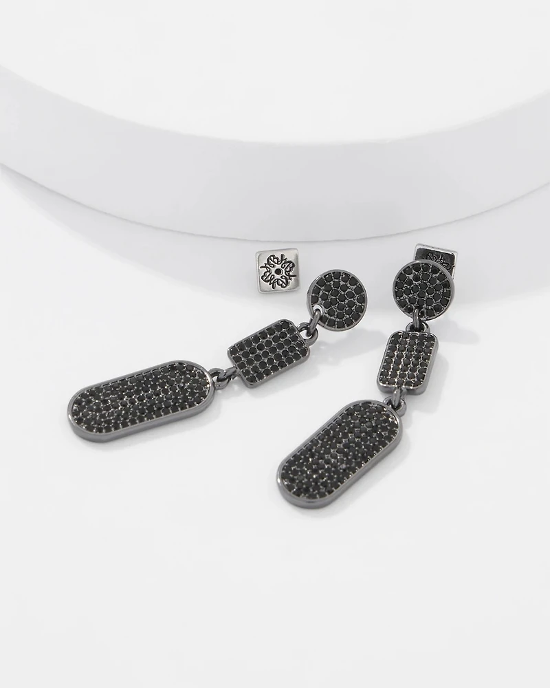 Hematite + Pavé Earrings