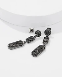 Hematite + Pavé Earrings
