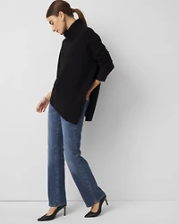 Asymmetrical Hem Turtleneck Sweater