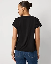 Lace Applique Crewneck Tee