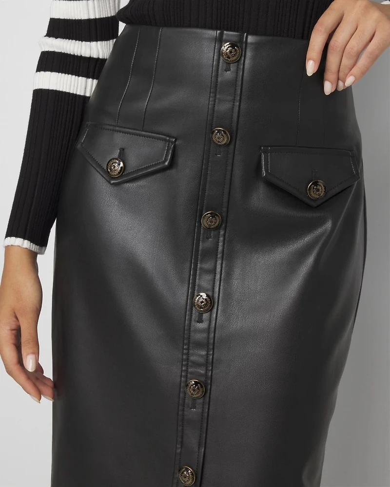 Petite Faux Leather Skirt