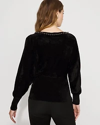 Embellished Dolman Chenille Sweater