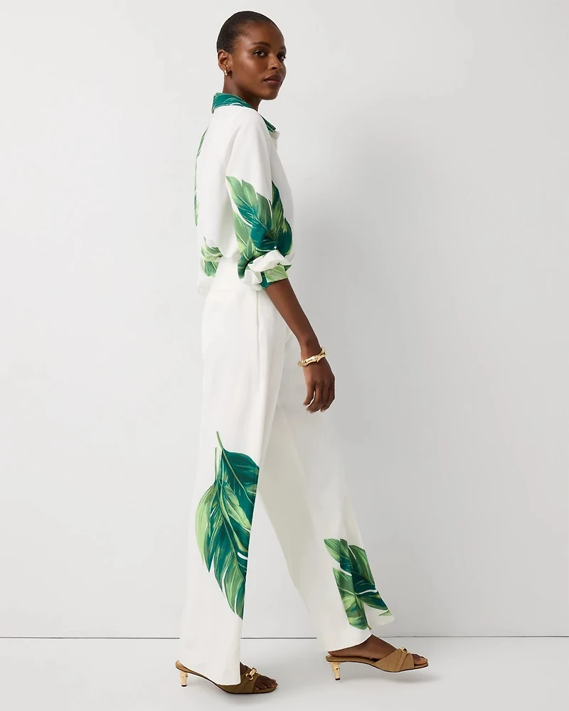 Placed Print Wide Leg Pant