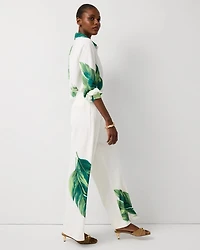 Placed Print Wide Leg Pant