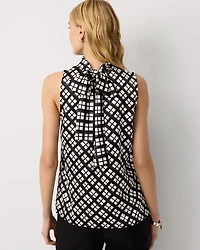 Bow Back Satin Halter Blouse