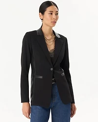 Petite WHBM® Knit Crepe One-Button Blazer